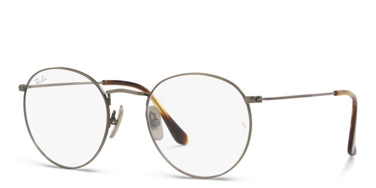Shop Ray-Ban Unisex Round Eyeglasses in Gunmetal online.