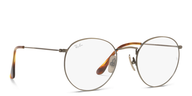 Shop Ray-Ban Unisex Round Eyeglasses in Gunmetal online.