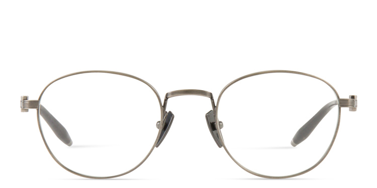 Shop AKONI Pioneer Unisex Round Eyeglasses in Silver online.