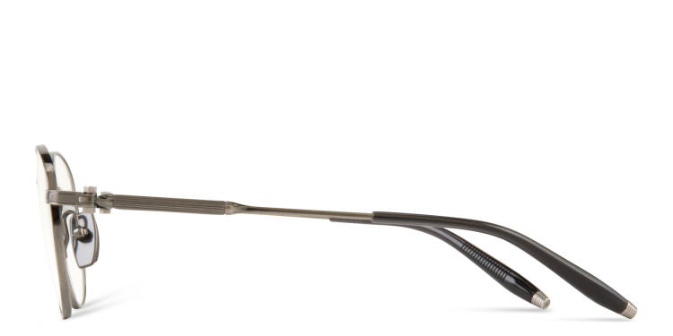 Shop AKONI Pioneer Unisex Round Eyeglasses in Silver online.