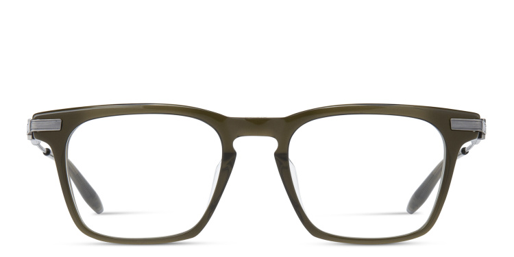 Shop AKONI Unisex Square Eyeglasses in Green online.