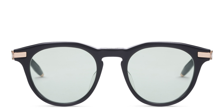 Shop AKONI Gemini Unisex Round Eyeglasses in Black online.