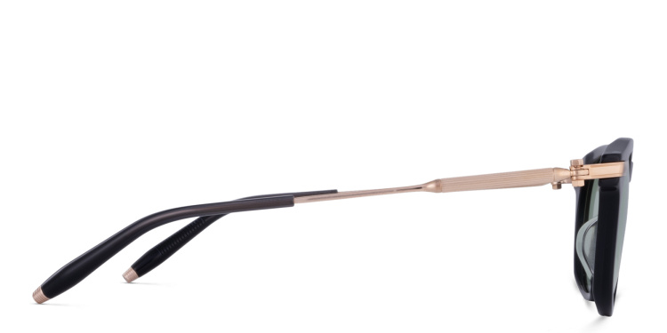 Shop AKONI Gemini Unisex Round Eyeglasses in Black online.