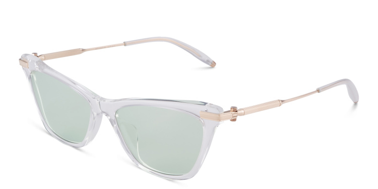 Shop AKONI Iris Cat Eye Eyeglasses in Clear online.