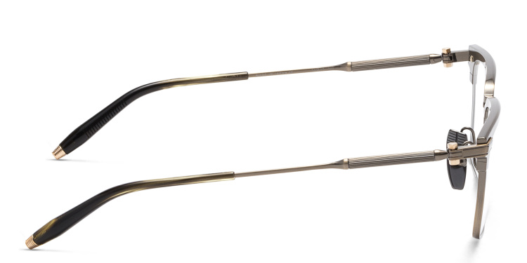 Shop AKONI Genesis Rectangle Eyeglasses in Gold online.