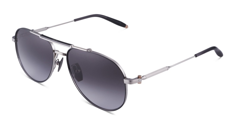 Shop AKONI Hydra Unisex Aviator Sunglasses in Silver online.
