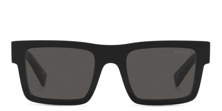 تسوق نظارة شمسية بإطار مستطيل برادا بلون أسود أونلاين.