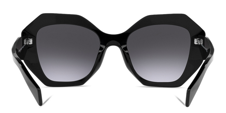 Shop PRADA Irregular Sunglasses in Black online.
