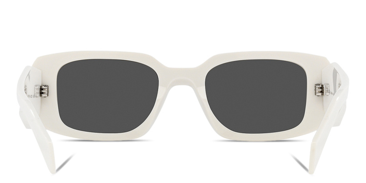 Shop PRADA Rectangle Sunglasses in White online.