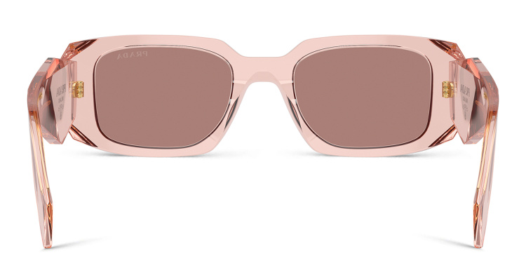 تسوق نظارات شمسية مستطيلة بشعار العلامة برادا بلون زهري أونلاين.