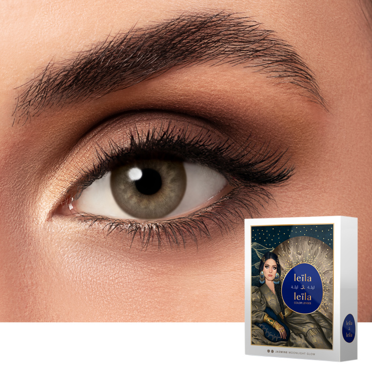 Shop LEILA & LEILA Monthly Color Contact Lenses - Jasmine Moonlight Glow in Light Brown online.