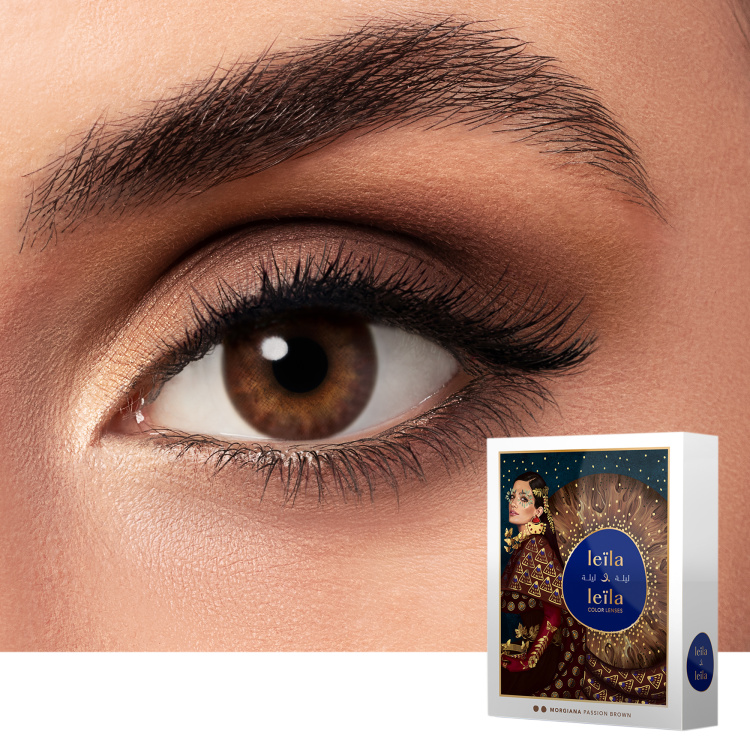 Shop LEILA & LEILA Monthly Color Contact Lenses - Morgiana Passion Brown in Brown online.