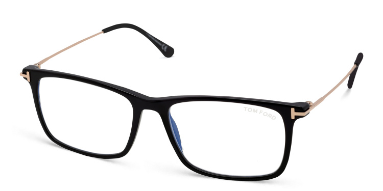 Shop TOM FORD Rectangle Eyeglasses in Black online.