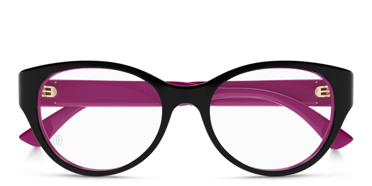 Shop Cartier Signature 'C'de Cartier Cat-Eye Eyeglasses in Black online.