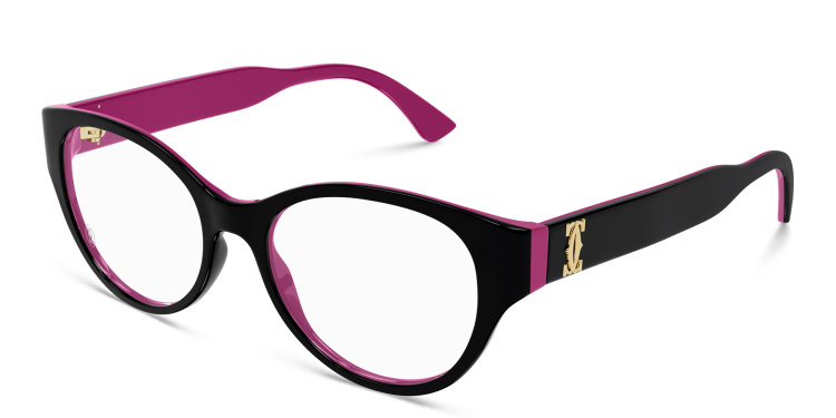 Shop Cartier Signature 'C'de Cartier Cat-Eye Eyeglasses in Black online.