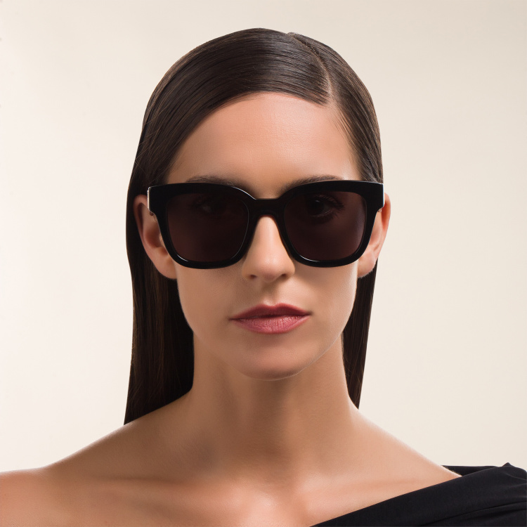 Shop GUCCI Square Sunglasses in Black online.