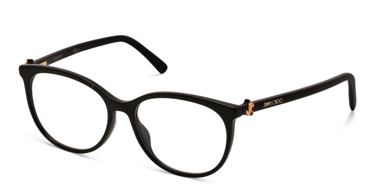 Shop JIMMY CHOO Cat Eye Eyeglasses in Black online.