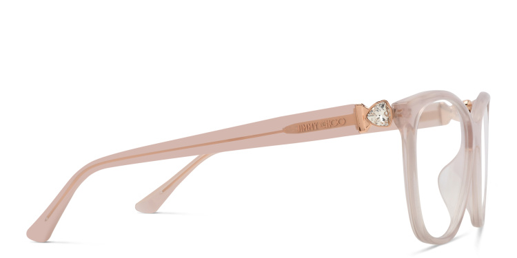Shop JIMMY CHOO Wide Square Eyeglasses in Nude online.