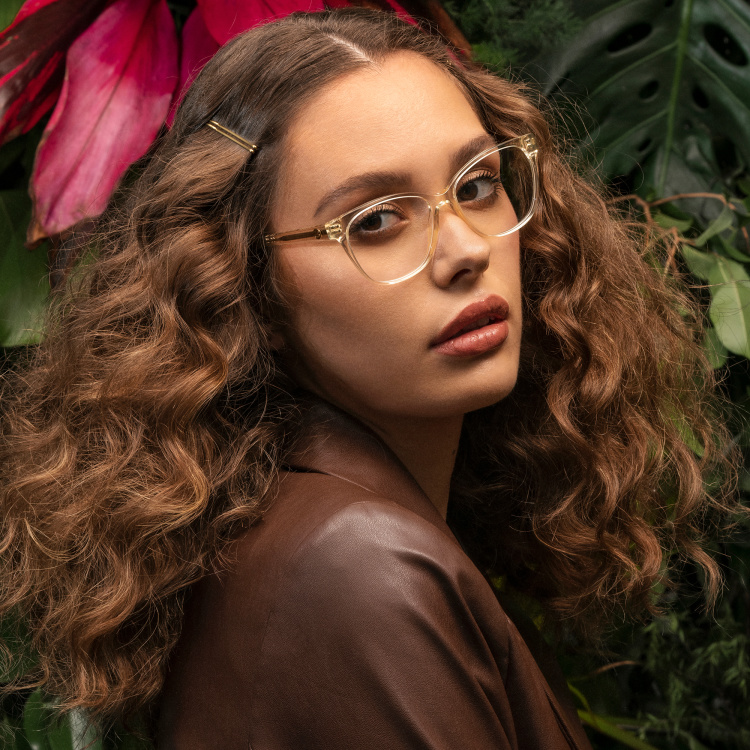 Shop BURBERRY Square Eyeglasses in Yellow online.