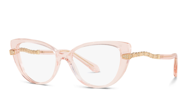 Shop BVLGARI Cat-Eye Eyeglasses in Pink online.