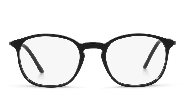 Shop GIORGIO ARMANI Panthos Eyeglasses in Black online.