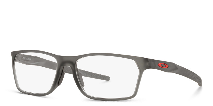 Shop Oakley Hex Jector Wide Rectangle Eyeglasses in Grey online.