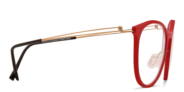 تسوق نظارة طبية بإطار دائري مونوجرام بلون أحمر أونلاين.