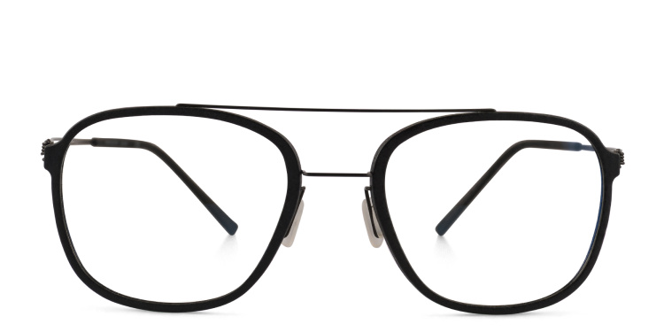 Shop MONOGRAM Unisex Square Eyeglasses in Black online.