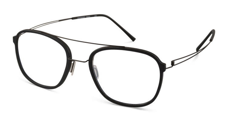 Shop MONOGRAM Unisex Square Eyeglasses in Black online.