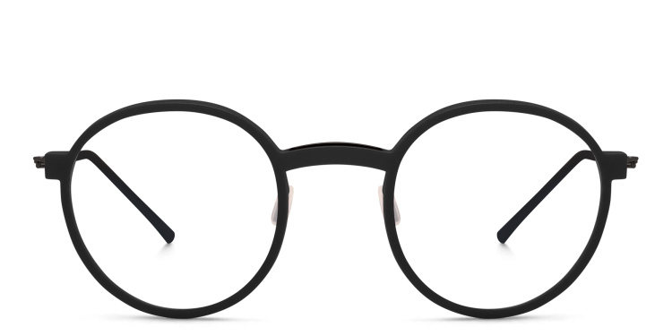 Shop MONOGRAM Unisex Round Eyeglasses in Black online.