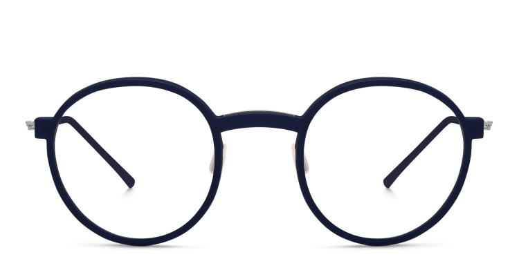 Shop MONOGRAM Unisex Round Eyeglasses in Blue online.
