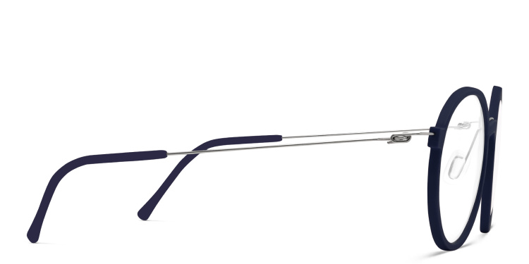 Shop MONOGRAM Unisex Round Eyeglasses in Blue online.