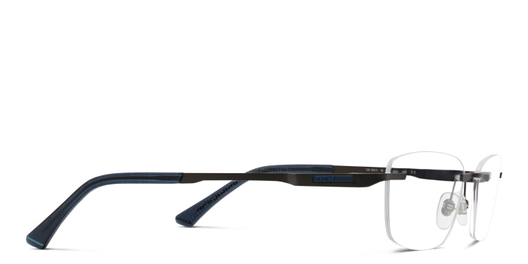 Shop EYE'M Rimless Wide Rectangle Eyeglasses in Gunmetal online.