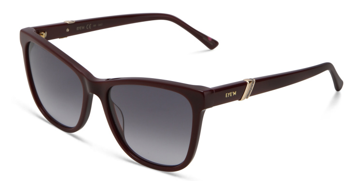 تسوق نظارة شمسية بإطار مربع EYE'M بلون أحمر أونلاين.