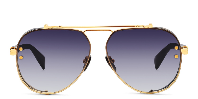 Shop BALMAIN Captaine Unisex Aviator Sunglasses in Gold online.