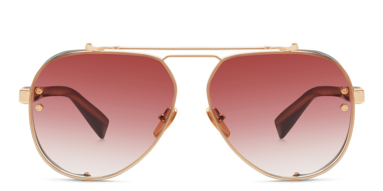 Shop BALMAIN Captaine Unisex Aviator Sunglasses in Gold online.