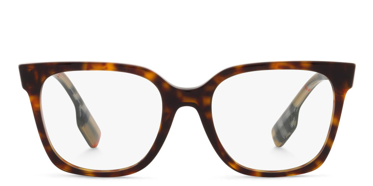 Shop BURBERRY Square Eyeglasses in Havana online.