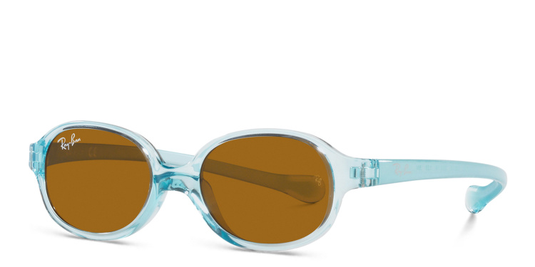 Shop Ray-Ban Junior Kids Oval Sunglasses in Blue online.