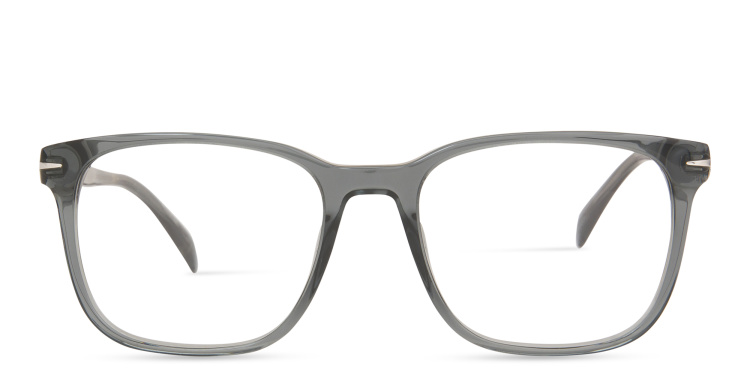 Shop DAVID BECKHAM Wide Rectangle Eyeglasses in Grey online.