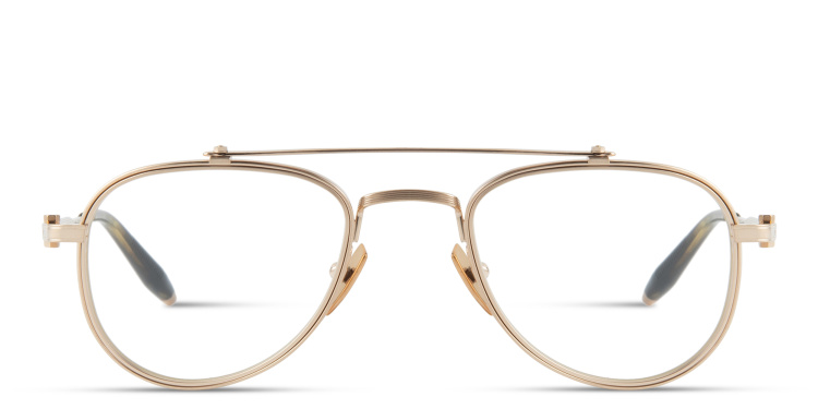 Shop AKONI Calisto Unisex Aviator Eyeglasses in Gold online.