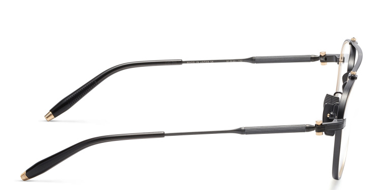 Shop AKONI Calisto Unisex Aviator Eyeglasses in Black online.