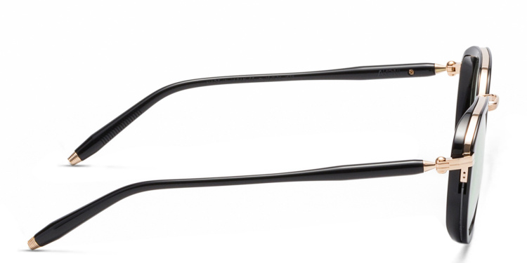 Shop AKONI Camera Unisex Round Eyeglasses in Black online.