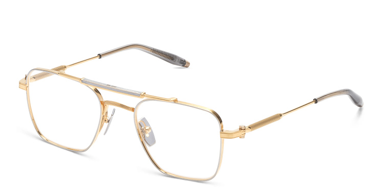 Shop AKONI Europa Unisex Square Eyeglasses in Gold online.