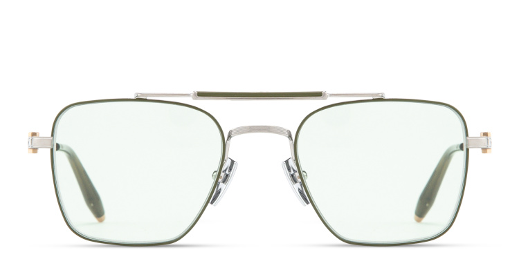 Shop AKONI Europa Unisex Square Eyeglasses in Grey online.