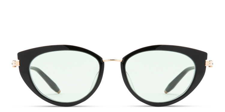 Shop AKONI Athena Cat Eye Eyeglasses in Black online.