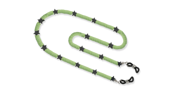 Shop The RICCI DISTRICT Crystals & Hematite Glasses Chain in Green online.