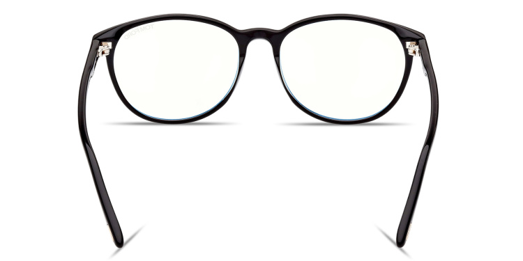 تسوق نظارات طبية دائرية بشعار العلامة توم فورد بلون أسود أونلاين.