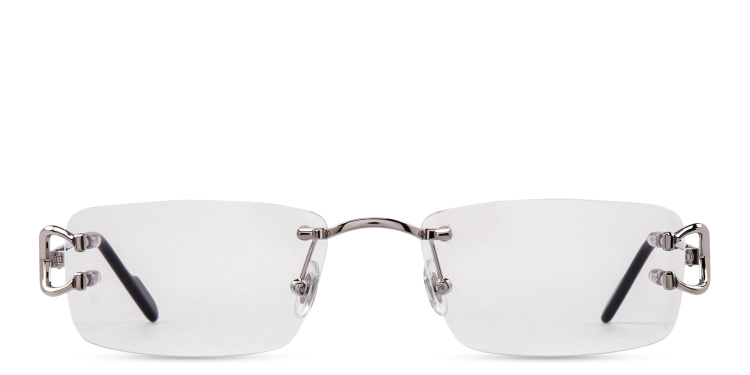 Shop Cartier Signature 'C'de Cartier Rimless Eyeglasses in Silver online.