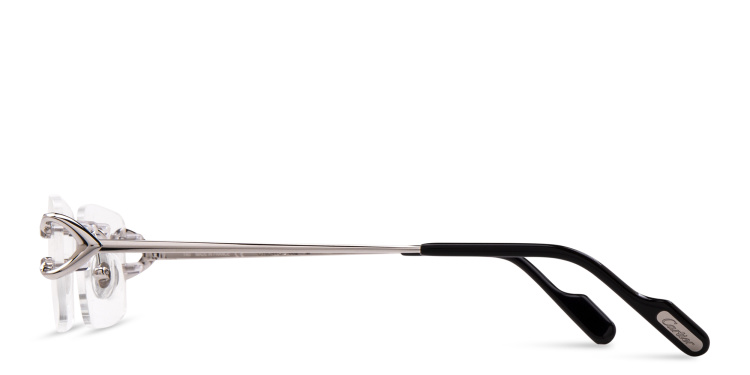 Shop Cartier Signature 'C'de Cartier Rimless Eyeglasses in Silver online.