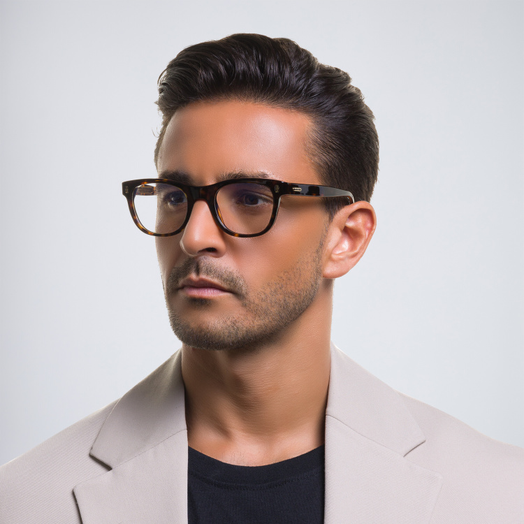 Shop Cartier Signature 'C'de Cartier Square Eyeglasses in Havana online.